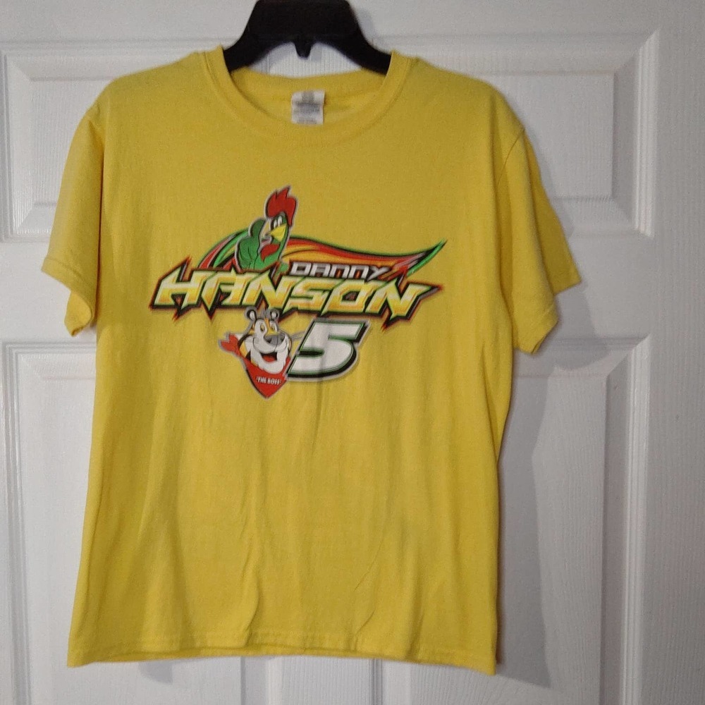 Danny Hanson #5 Nascar, Tony the Tiger, Corny the Rooster T-shirt size L youth